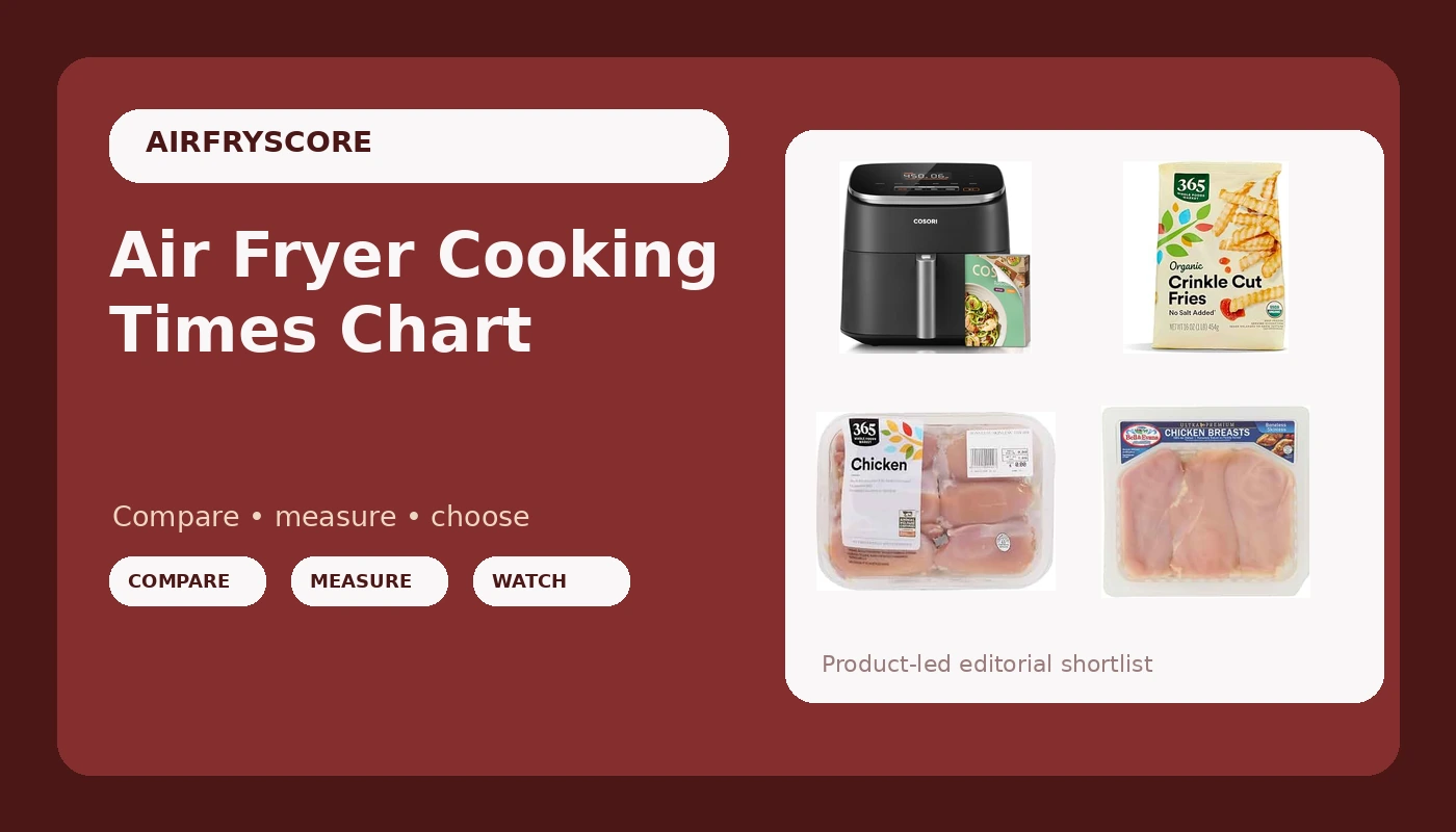 Air Fryer Cooking Times Chart - AirFryScore review with measurements and honest opinion