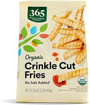 365 by Whole Foods Market, Organic Crinkle Cut French Fries No Salt Added, 16 oz, Frozen : Grocery & Gourmet Food
