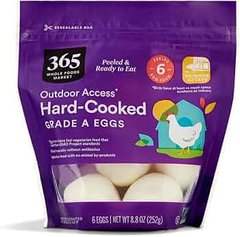 365 by Whole Foods Market, Hard Cooked Medium Grade A Eggs, 6 ct : Grocery & Gourmet Food
