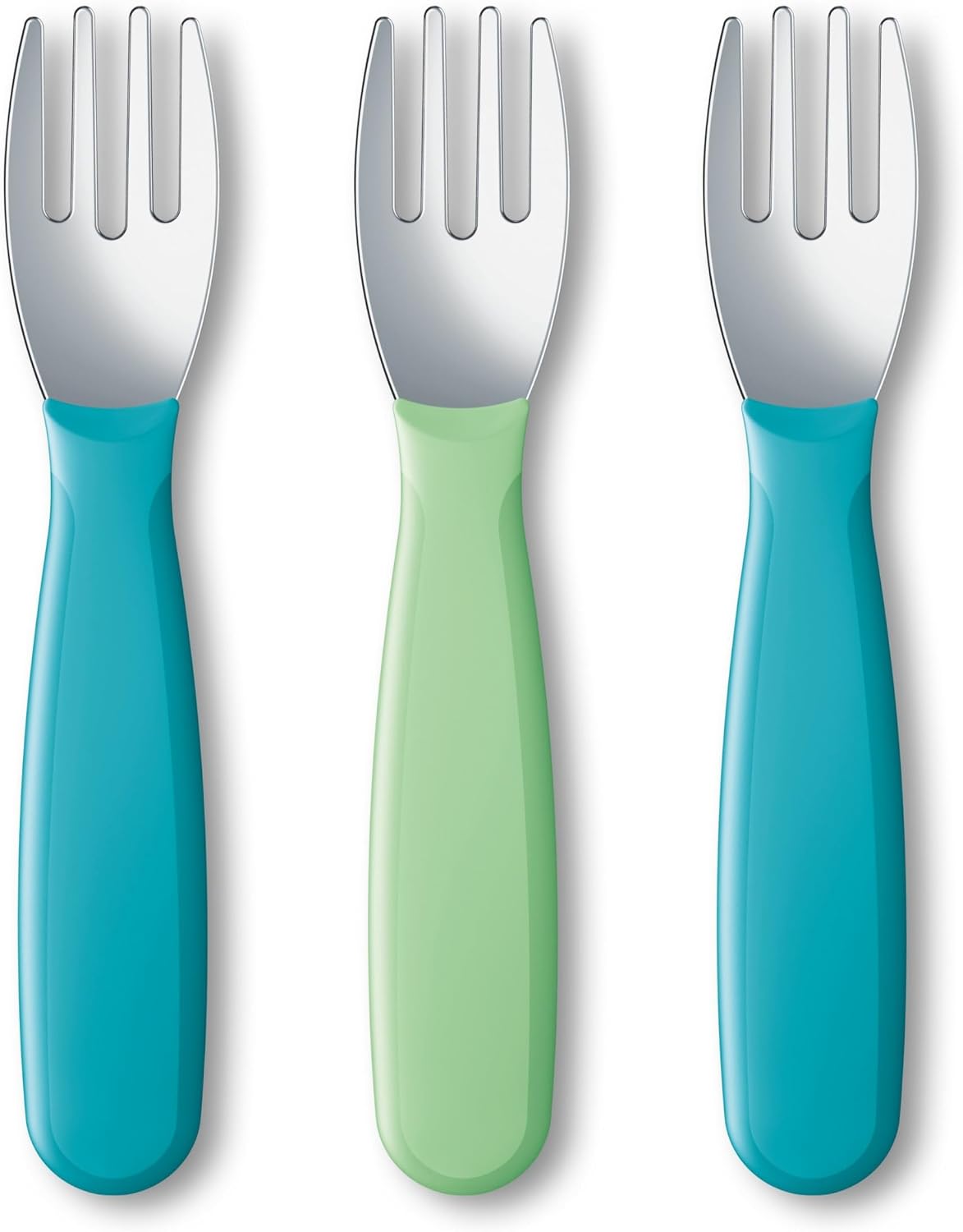 NUK Kiddy Cutlery Forks, Durable Stainless Steel, BPA & Latex-Free, 18+ Months, Pack of 3
