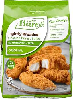 Just Bare Lightly Breaded Chicken Breast Strips | Fully Cooked | 16G Protein |Frozen | 1.50 LB : Grocery & Gourmet Food