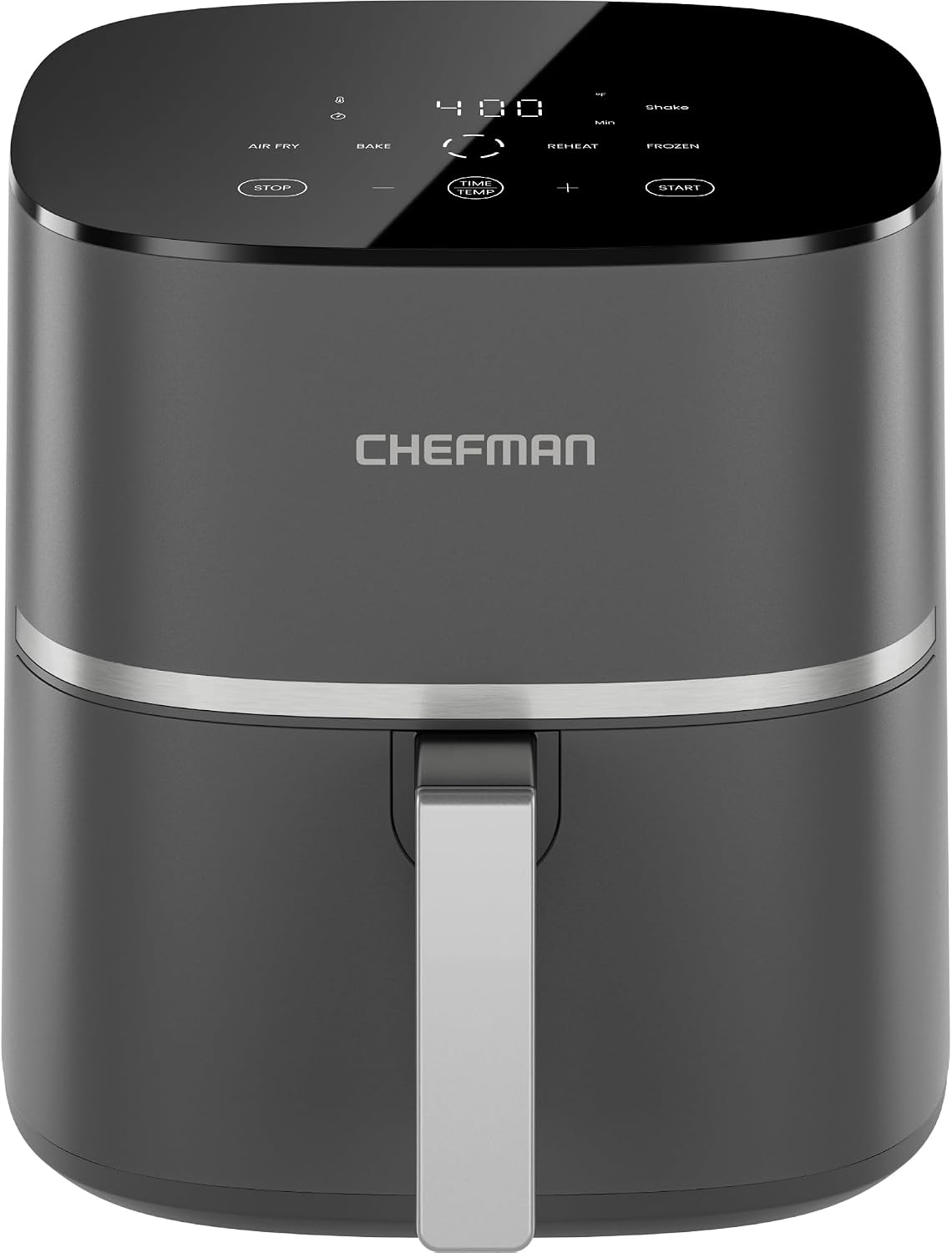 Chefman TurboX 4-in-1 Air Fryer, 5-Quart Airfryer for Extra Crispy Chicken, Fries, Wings, and More, Air Fry, Bake, Reheat, and Frozen Functions, Digital Touch Controls, Dishwasher Safe, Gray